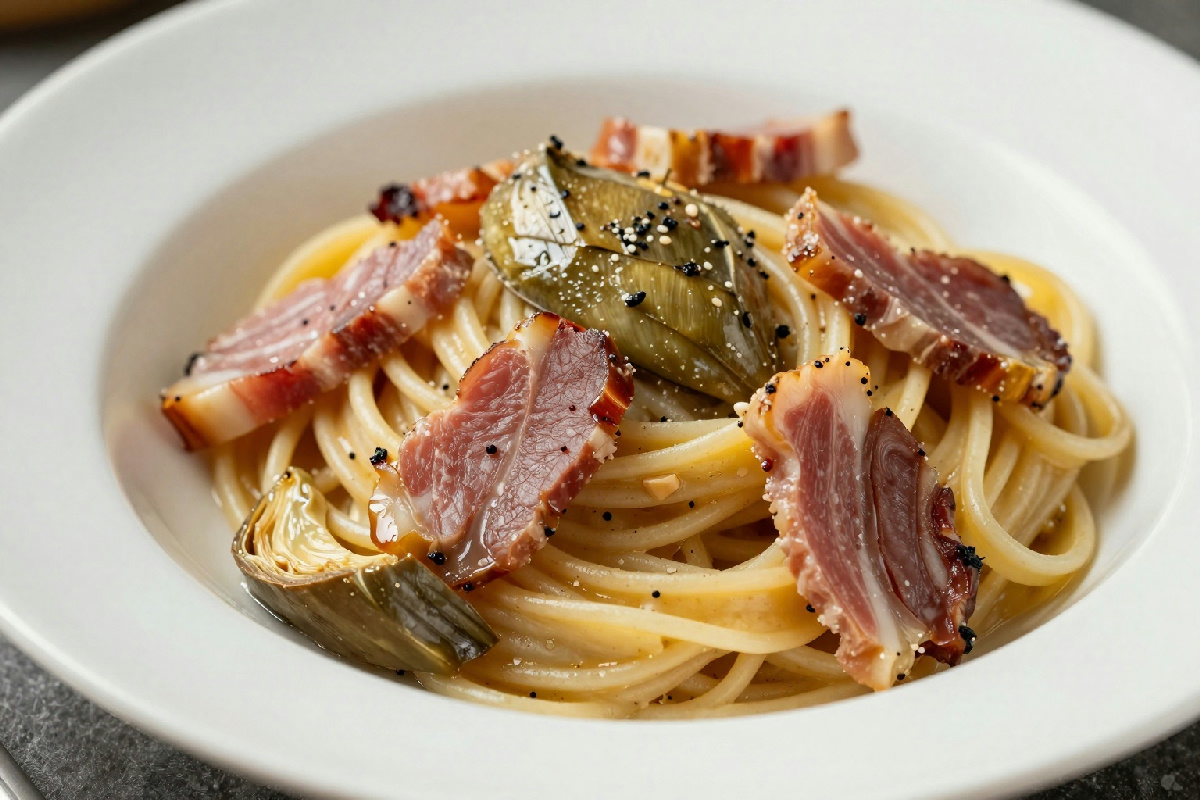 Evitare il disastro in cucina: il trucco per una pasta carciofi e guanciale perfetta e gustosa