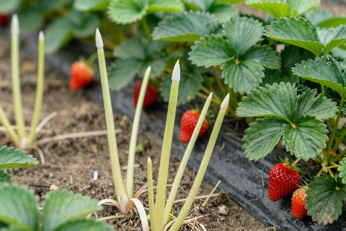 Piantare aglio accanto alle fragole per mantenerle sane e senza funghi: ecco perché funziona così bene