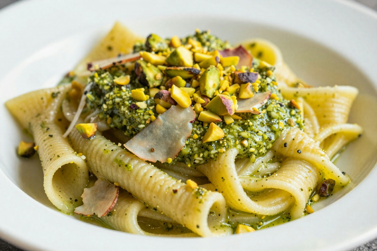 Preparare una pasta al pesto di pistacchi e speck in 15 minuti è più semplice di quanto pensi